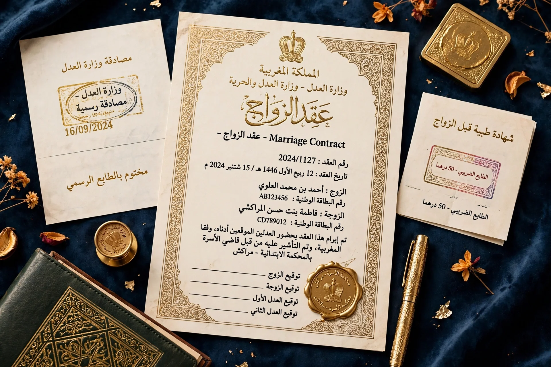 توقيع عقد الزواج المغربي أمام العدلين